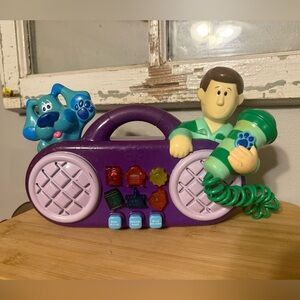 Vintage 1999 Blue’s Clue’s And Steve Sing Along Boom Box Radio